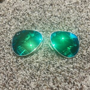 Ray-Ban Aviator Sunglasses with Green Lenses